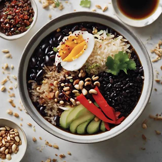 Foto de Rice Bowl with Black Bean Broth