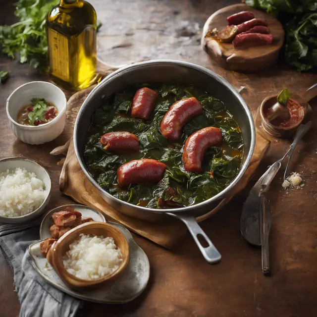 Foto de Linguiça and Collard Greens with Rice