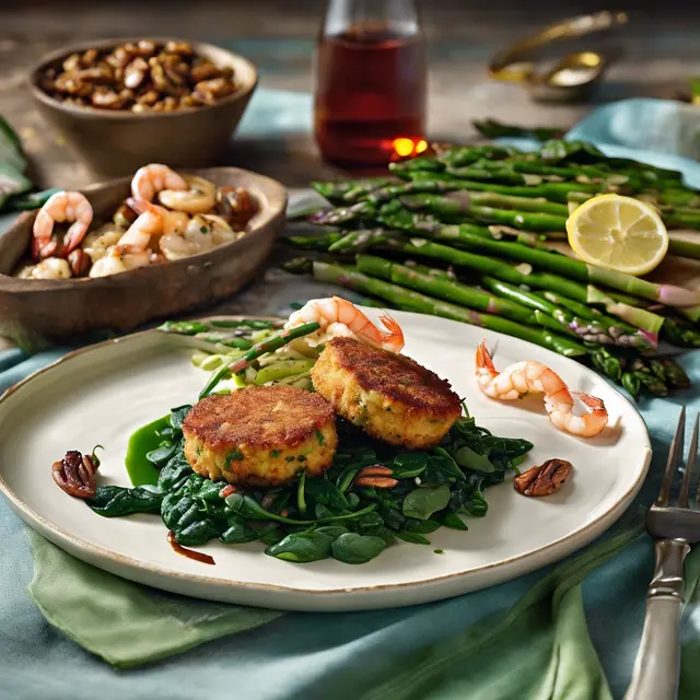 Foto de Cajun Crab Cakes with Shrimp and Spinach