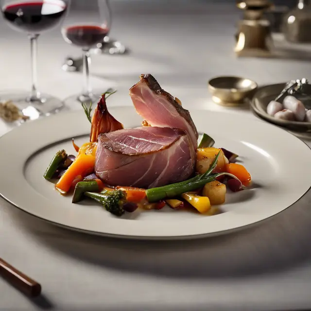 Foto de Roasted Filet with Prosciutto and Vegetables