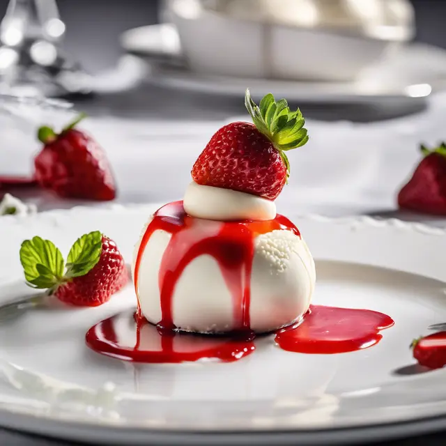 Foto de Strawberry Fruit Sauce Cheese Mousse