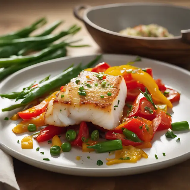 Foto de Pan-Seared Cod with Tomato and Bell Pepper