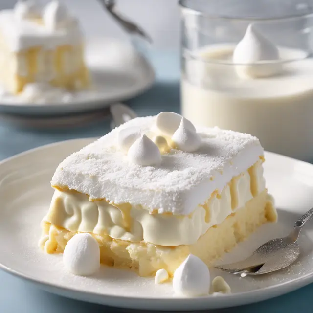 Foto de White Chocolate Pudding Cake with Marshmallow Filling