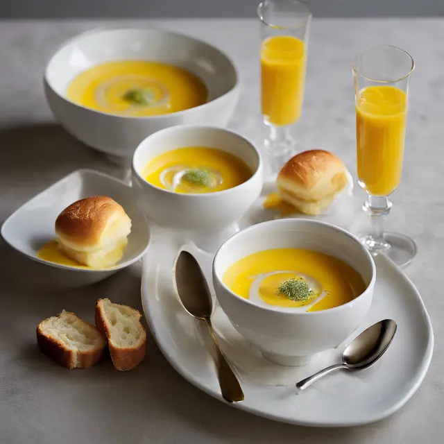 Foto de Golden Soup with Lemon Sorbet