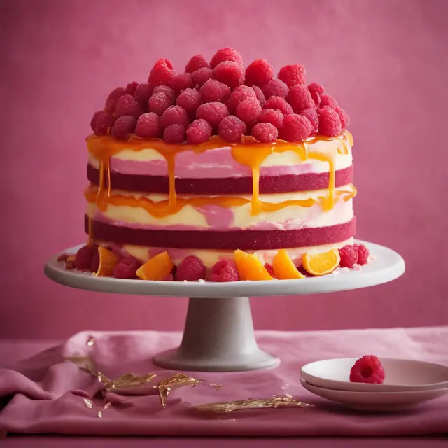 Foto de Raspberry Layer Cake with Candied Orange Peel