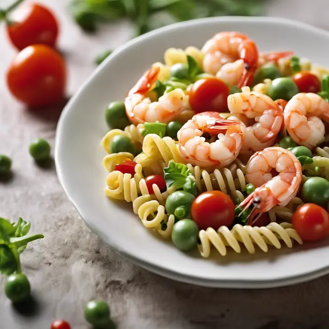 Foto de Fusilli Salad with Cherry Tomato, Fava Bean, and Shrimp