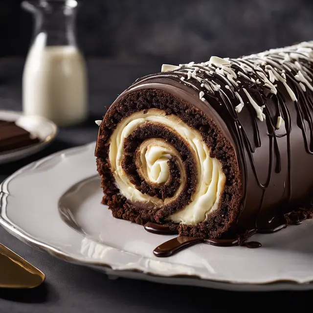 Foto de Chocolate Roll Cake with Chocolate Filling