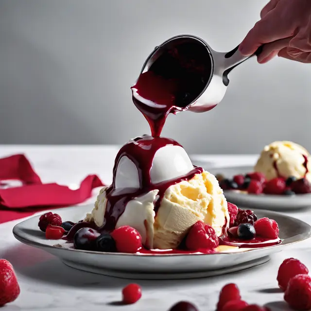 Foto de Creamy Fruit Sundae with Red Fruit Sauce