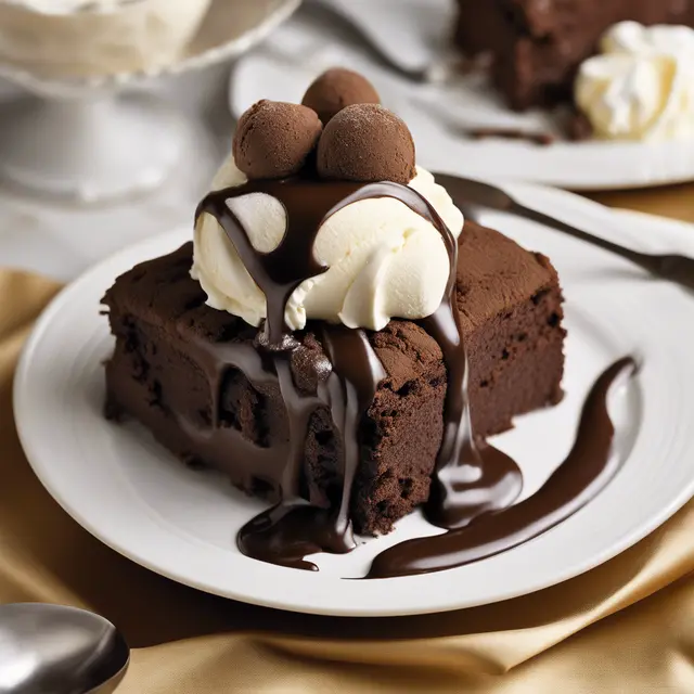 Foto de Chocolate Fudge Cake, Ice Cream, and Whipped Cream Sandwiches