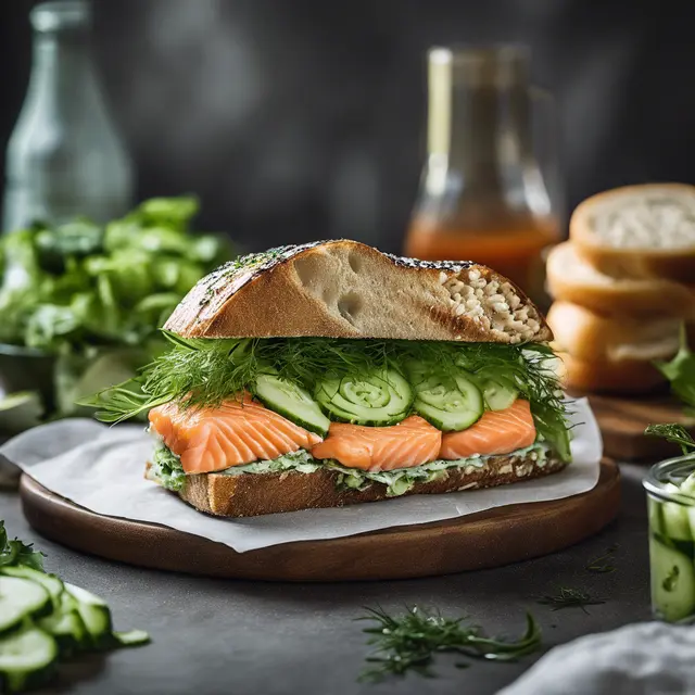 Foto de Salmon and Cucumber Sandwich with Marinades