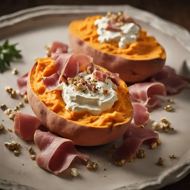 Foto de Mashed Sweet Potato with Cream Cheese and Prosciutto