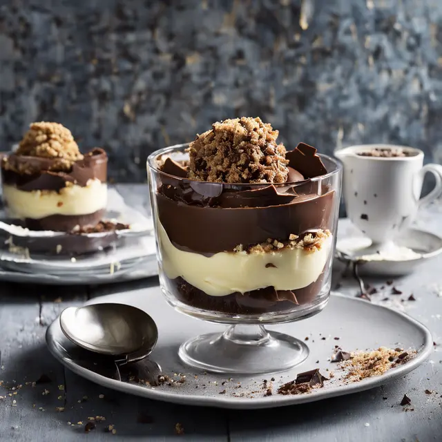 Foto de Layered Pudding with Chocolate Shavings and Toasted Breadcrumbs