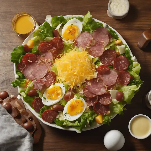 Foto de Complete Salad with Cheese and Salami