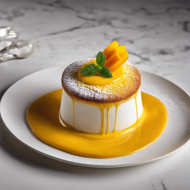 Foto de Mousse of Cupuaçu with Mango Sauce and Crunchy Soufflé