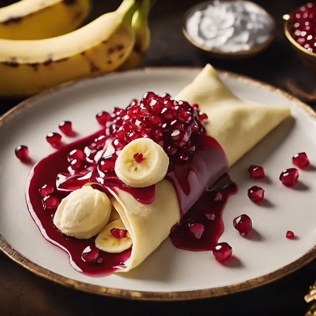 Foto de Banana Crepe with Pomegranate Glaze