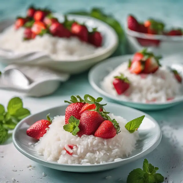 Foto de Sweet Rice with Coconut Milk and Strawberry