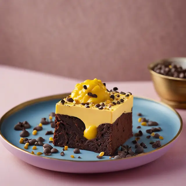 Foto de Passion Fruit Mousse with Fudge Brownie