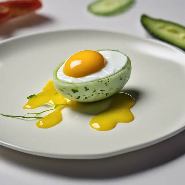 Foto de Stuffed Egg with Pickled Cucumber