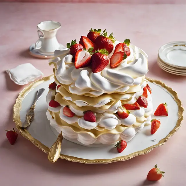 Foto de Meringue with Chantilly and Strawberry