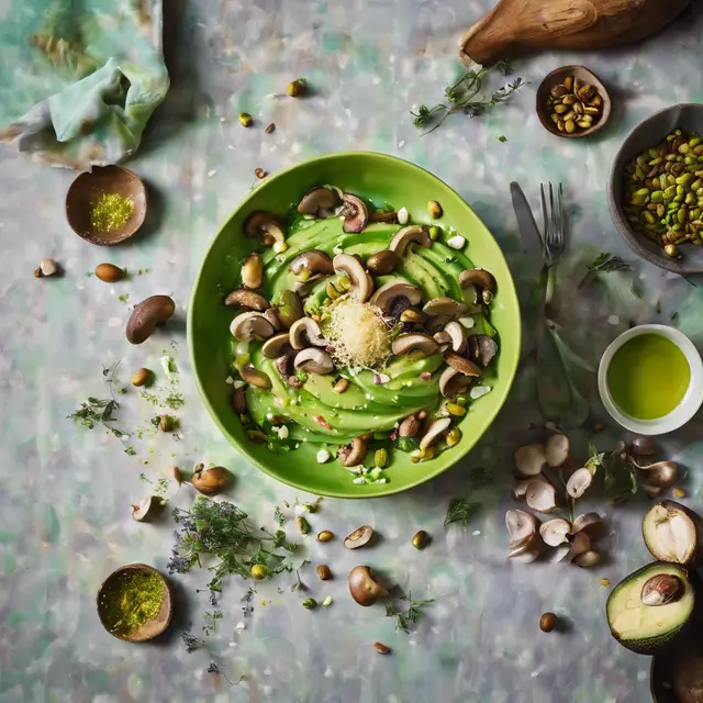 Foto de Creme of Avocado with Mushroom Salad