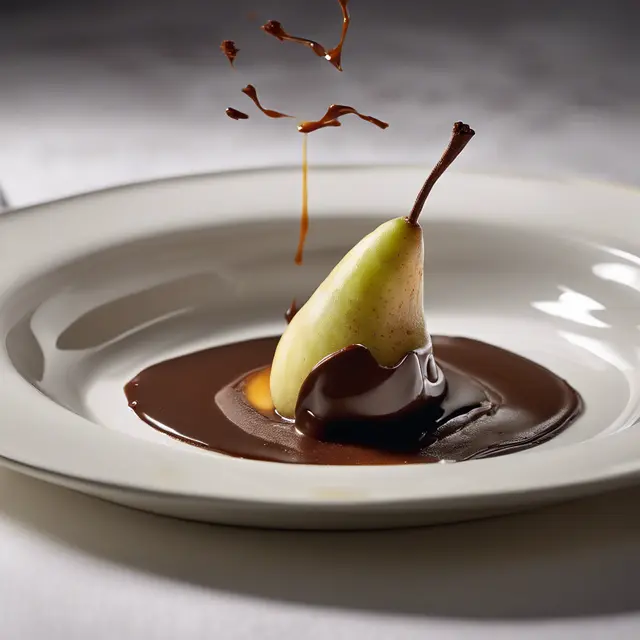 Foto de Pear with Light Chocolate Sauce