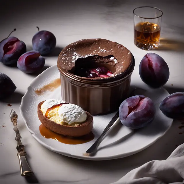 Foto de Chocolate Soufflé with Plums