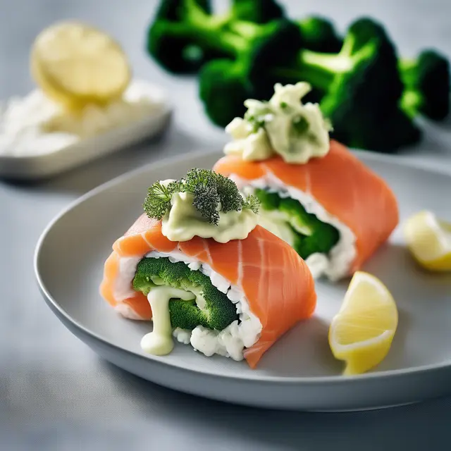 Foto de Smoked Salmon Roll with Broccoli and Cream Cheese