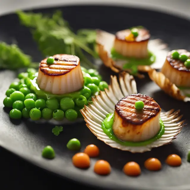 Foto de Grilled Scallops with Fresh Peas Puree [serves six]