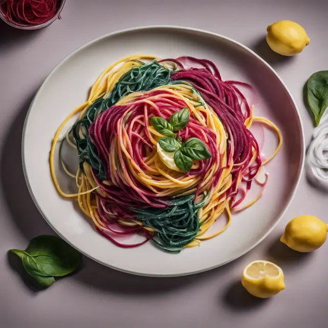 Foto de Tricolor Fresh Spaghetti with Lemon