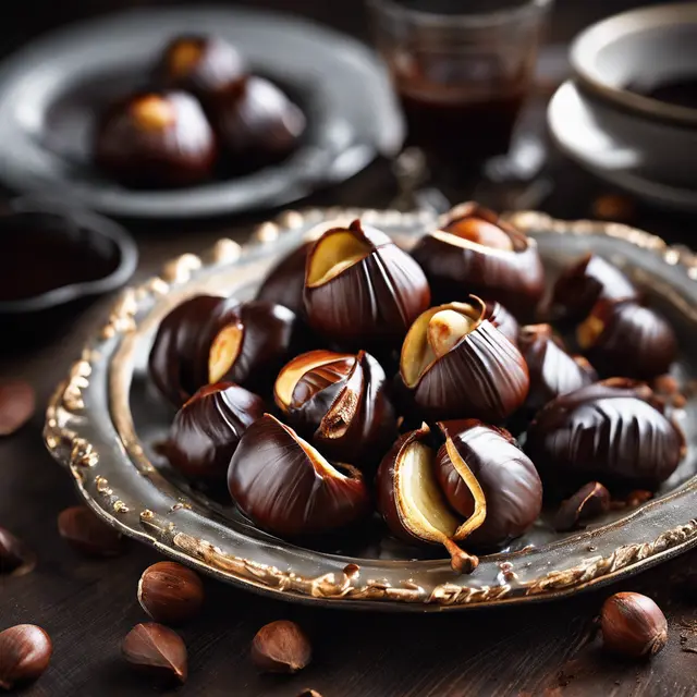 Foto de Roasted Chestnuts with Chocolate Syrup