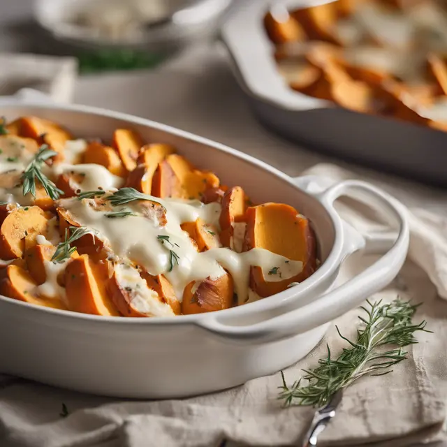 Foto de Sweet Potato Casserole with Cheese and Turkey