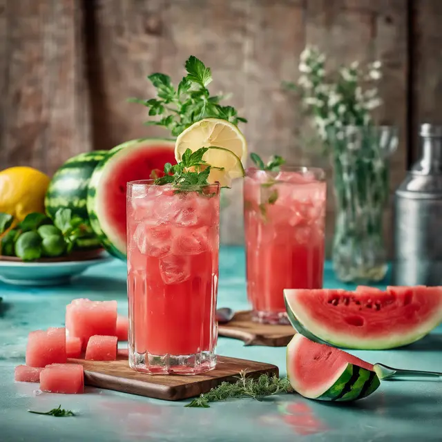 Foto de Watermelon and Sweet Herb Refresher with a Twist - Lemon!