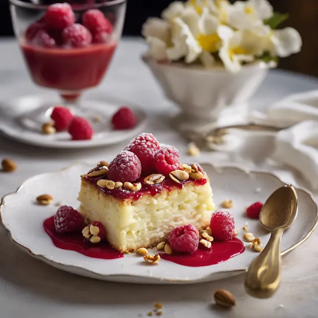 Foto de Ricotta and Nut Cake with Raspberry Sauce