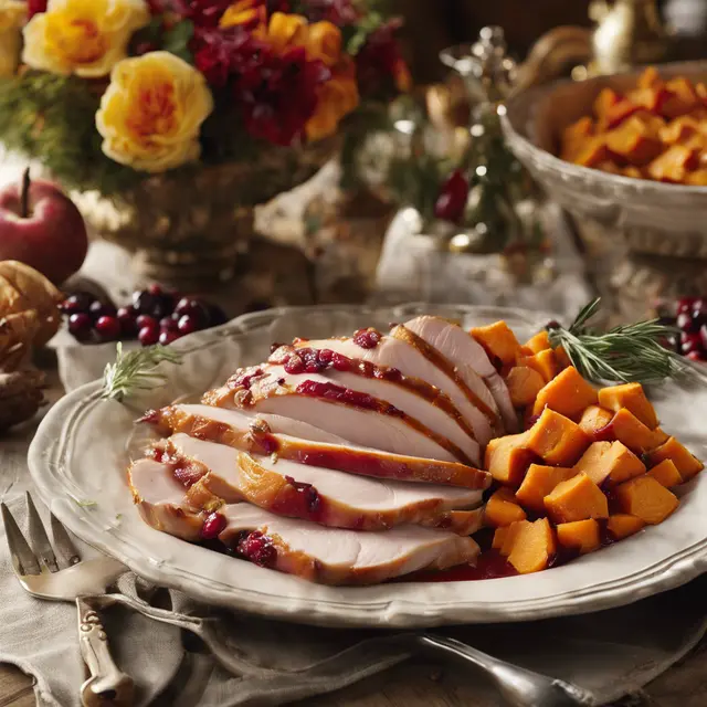 Foto de Sweet Potato and Fruit Stuffed Turkey with Mashed Sweet Potatoes