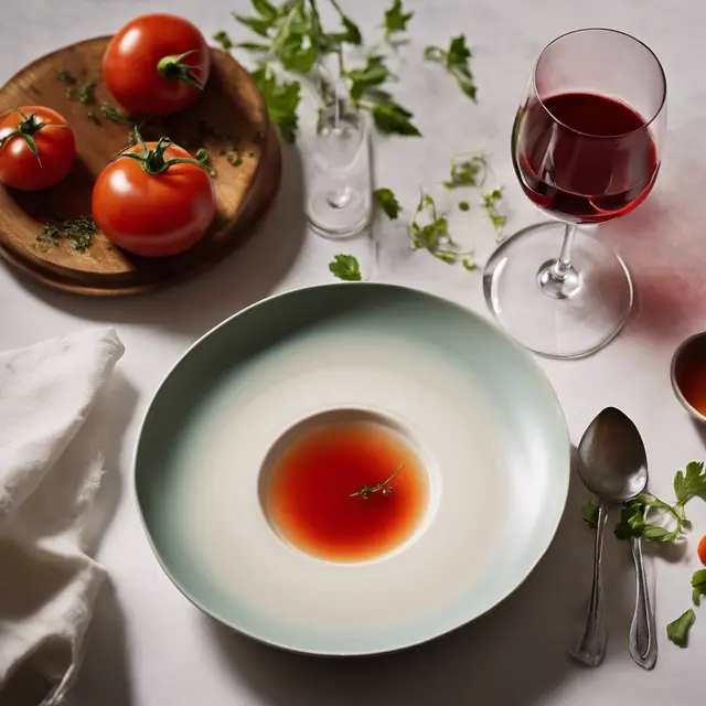 Foto de Tomato and Wine Consommé