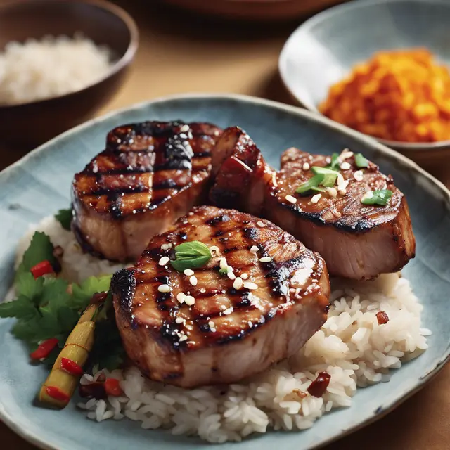 Foto de Pork Chops Grilled with Mixed Rice