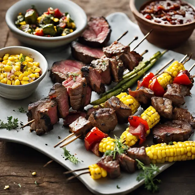 Foto de Grilled Beef Skewers with Vegetable Relish