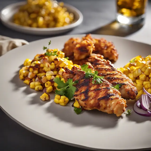 Foto de Grilled Chicken with Corn Fritters