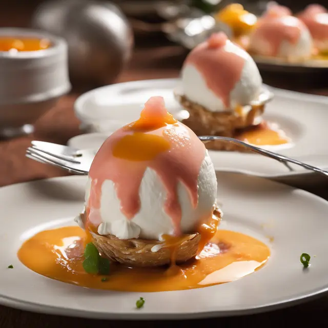 Foto de Snowy Eggs with Cream and Guava Sauce