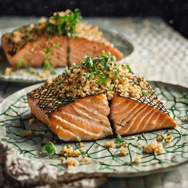 Foto de Salmon Duo with Focaccia Crumble and Ginger