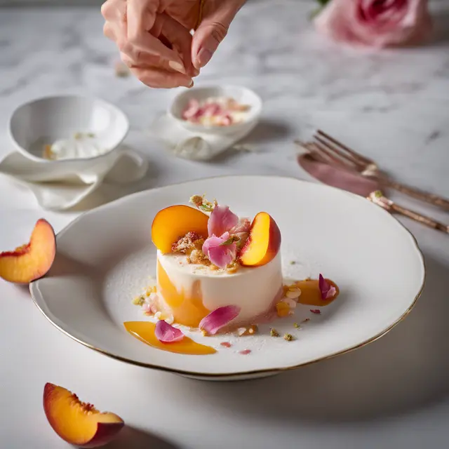 Foto de Peach and Rose Petal Cream Dessert