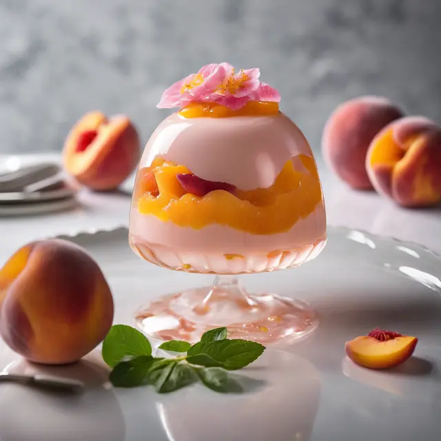 Foto de Peach Pudding with Rosewater Gelatin