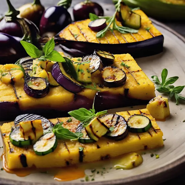 Foto de Grilled Polenta with Roasted Eggplant and Zucchini