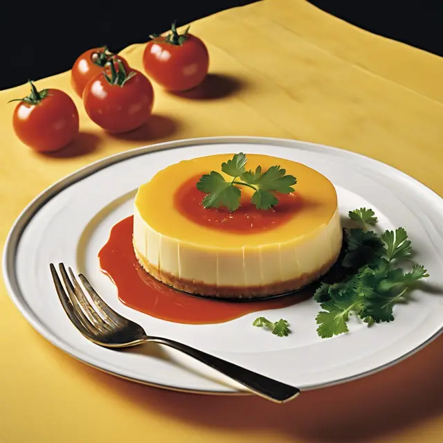 Foto de Brie and Cream Cheese Flan with Cold Tomato Sauce