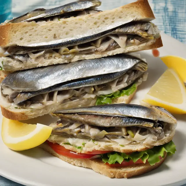 Foto de Cold Sardine Sandwich for Lunch