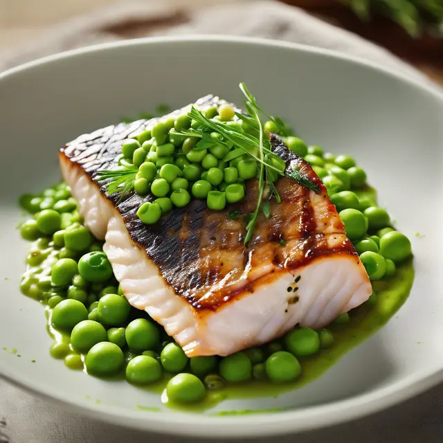 Foto de Grilled Fish with Peas and Hamhock Sauce