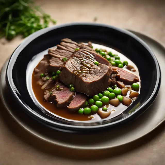 Foto de Braised Beef with Bean and Pea Broth