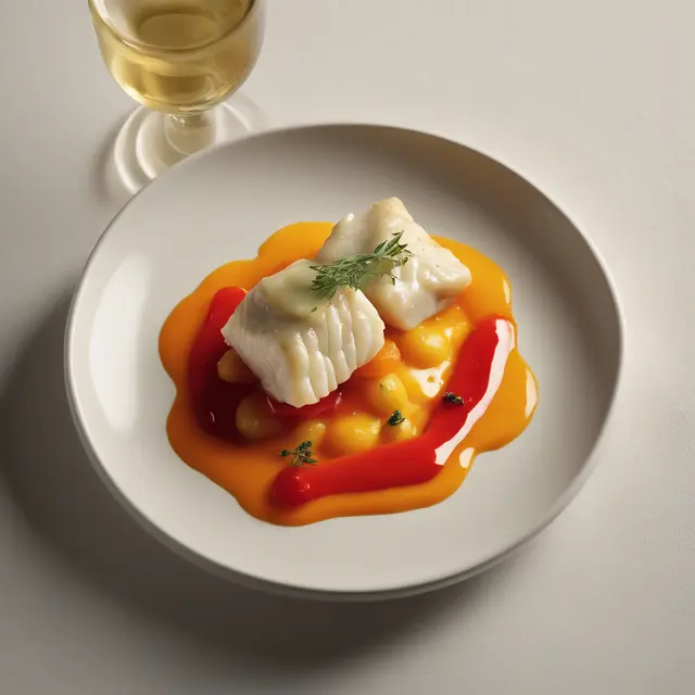 Foto de Cod Brandade with Bell Pepper Coulis