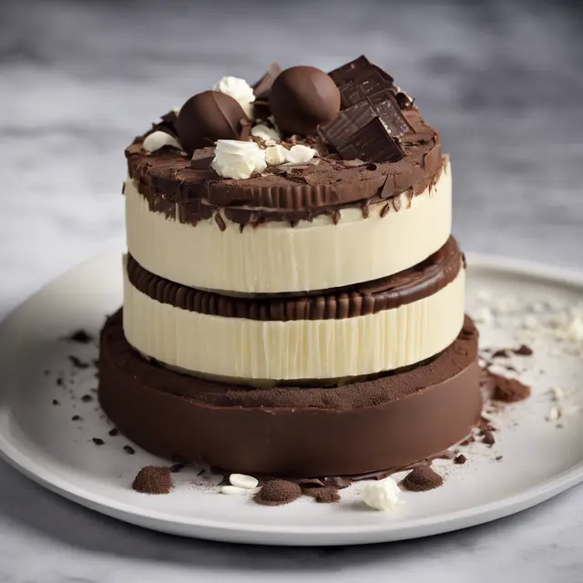 Foto de White and Dark Chocolate Truffle Cake