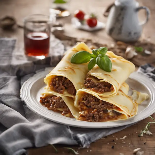 Foto de Crepes Stuffed with Ground Beef Flavor Lasagna